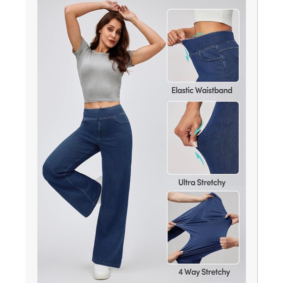 NEW Y2K Bell Bottom Jeans Stretchy Flare Pull on Jeans 28/28” - Picture 3 of 7